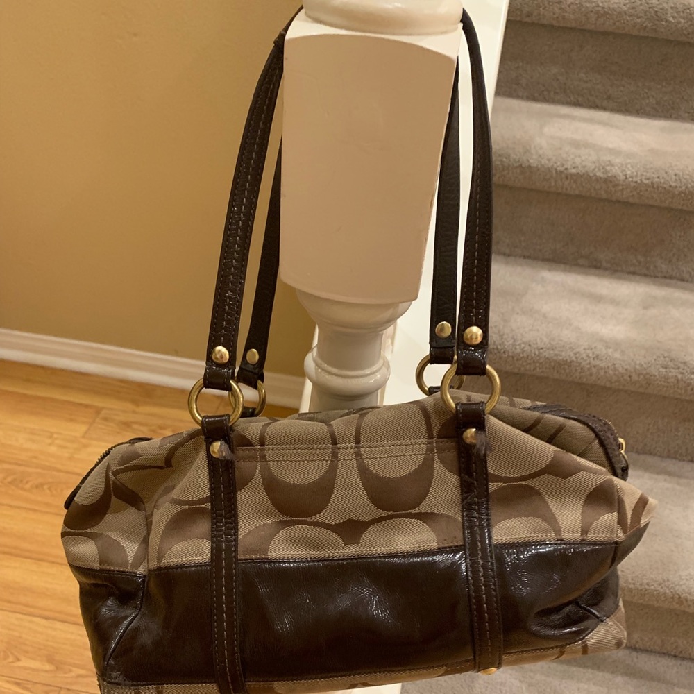 Coach medium tan & brown tote